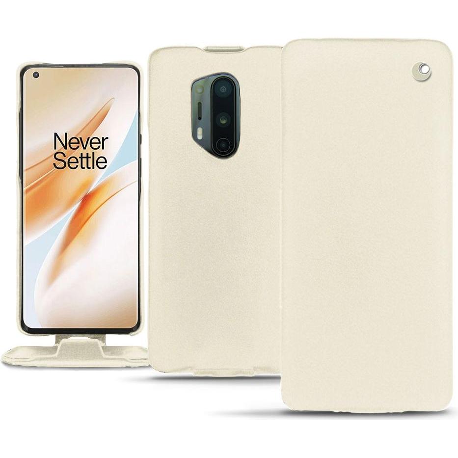 Noreve Lederschutzhülle vertikal (OnePlus 8 Pro), Smartphone Hülle, Weiss