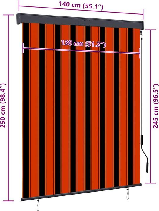 Produktbild vidaXL Aussenrollo (140 x 250 cm)