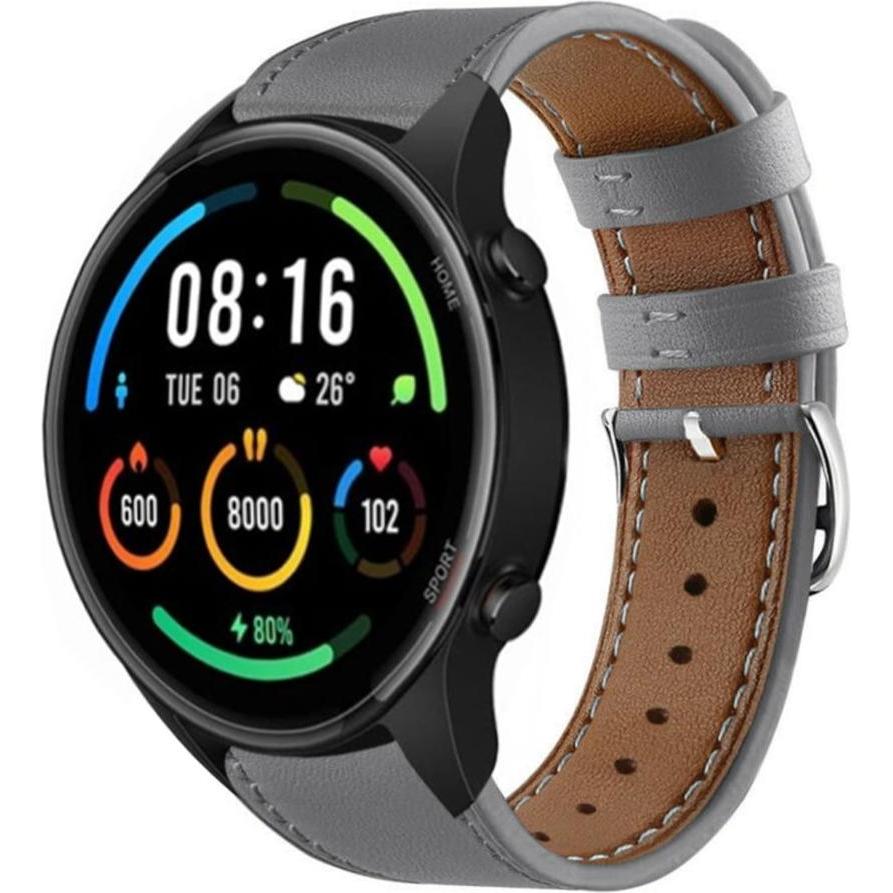 Thumbnail - Strap-it Armband (Leder, Xiaomi Mi Watch), Uhrenarmband, Grau