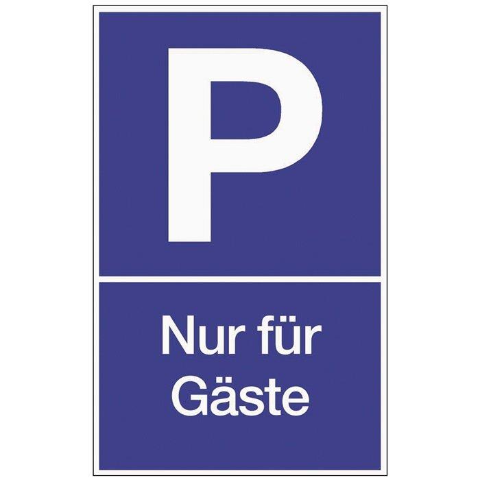 HP Autozubehör, Informationsschild, Parkplatzbeschilderung Parken für Gäste L250xB400 mm Kunststoff blau/weiss