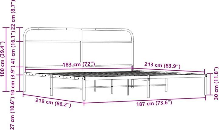 Produktbild vidaXL Bettgestell (100 x 200 cm)