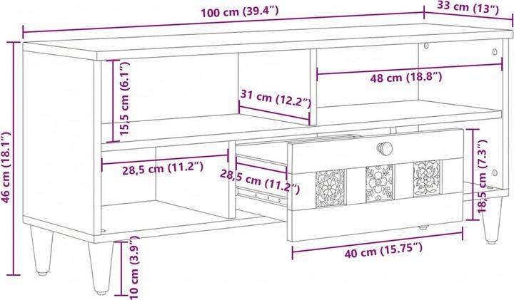 Produktbild vidaXL TV-Schränk (100 x 33 x 46 cm)