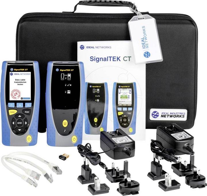 1 main unit, 2 RJ45 cables 30 cm, 2 battery modules, 1 WiFi adapter, 1 terminal device, 2 power supply units/chargers, Quick start guide, Tote bag
