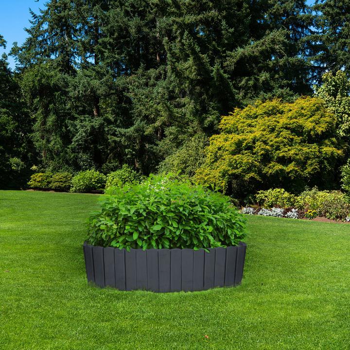 Produktbild Natura Punto Beetumrandung aus Holz, Beeteinfassung dunkelgrau, 200 x 20/35 cm