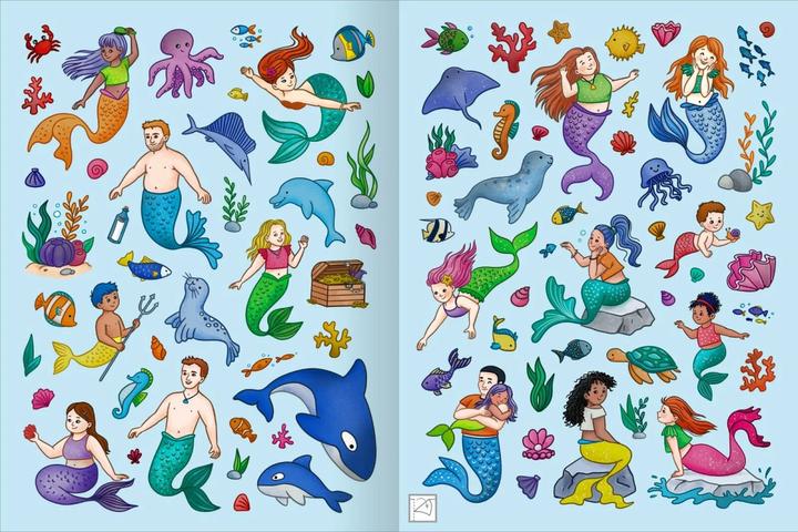 Produktbild Mein schillerndes Stickerheft – Im Reich der Meerjungfrauen