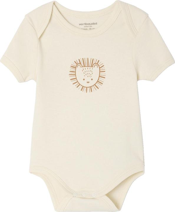 Image du produit Vertbaudet Bio-Kollektion: 3er-Pack Baby Bodys mit kurzen Ärmeln, Safari-Motive (74)