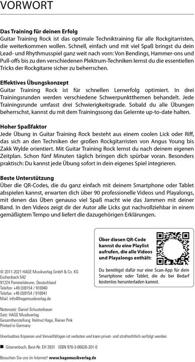 Produktbild Guitar Training Rock (Deutsch, Daniel Schusterbauer, Helmut Hage, 2011)