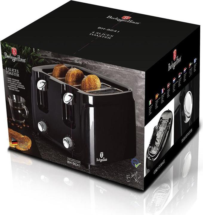 Actual product image BerlingerHaus BH9241 Toaster, 4 slices Black Silver Collection blacksilver
