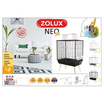 Zolux - Cage sur pieds pour oiseaux domestiques Neo Jili Noir