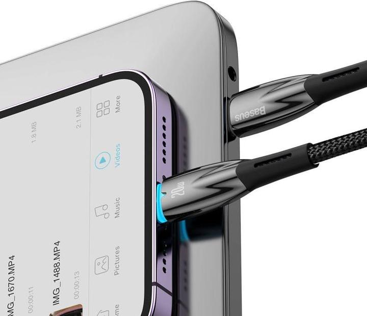 Produktbild Baseus USB-C cable for Lightning Glimmer Series, 20W, 2m (Black) (2 m, USB 2.0, 20 W)