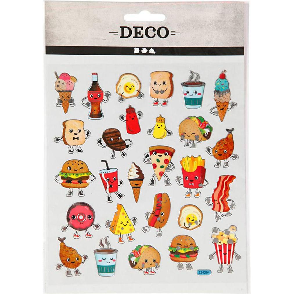 Thumbnail - Creativ Company, Sticker, Aufkleber Fast Food, 1 Blatt