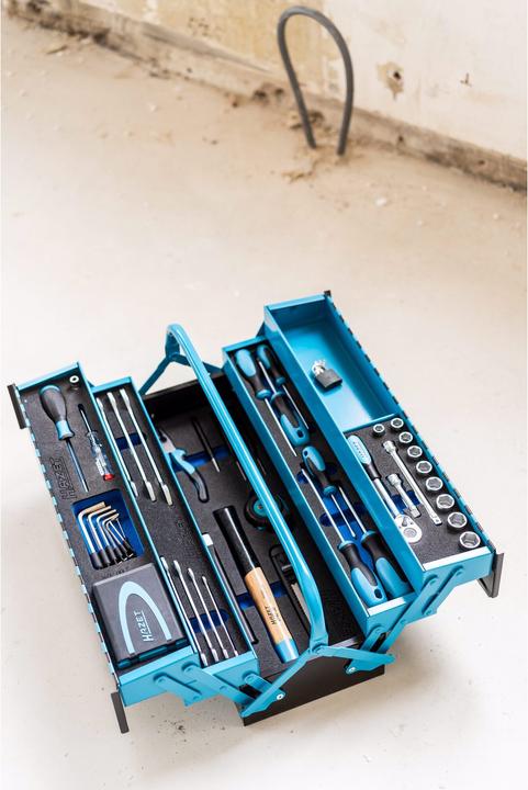 Produktbild HAZET Metall-Werkzeugkasten ∙ mit Sortiment 190/79 ∙ 0,5 x 2,8 - 1,2 x 6,5 ∙ 2 - 22 ∙ PH1 - PH3 ∙ P… (79 Teile)