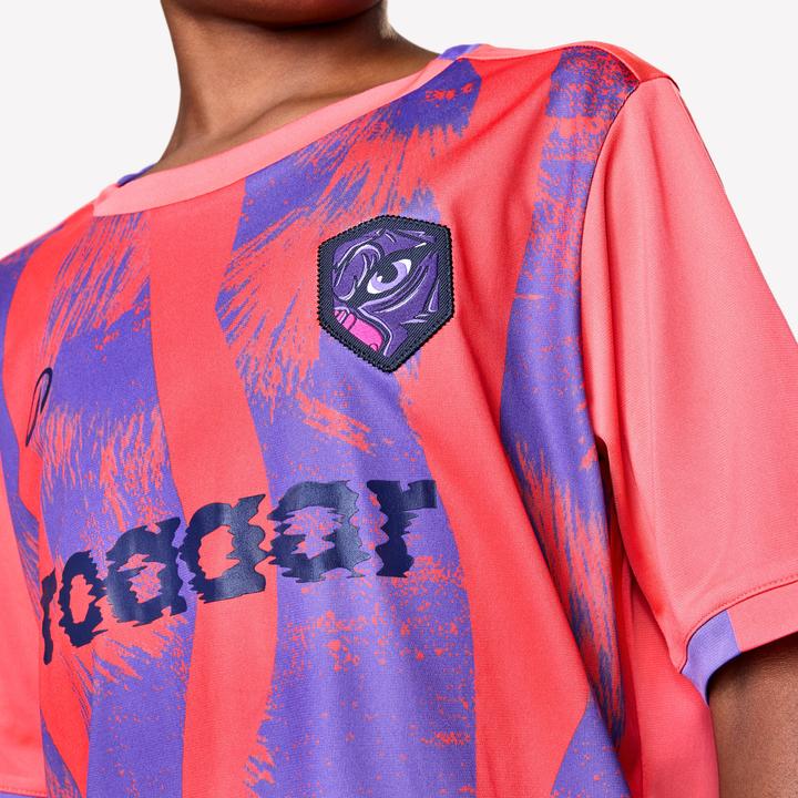 Produktbild Kipsta Kinder Fussball Trikot kurzarm - VIRALTO Kids Roarrr Mandrill rot/violett (140)