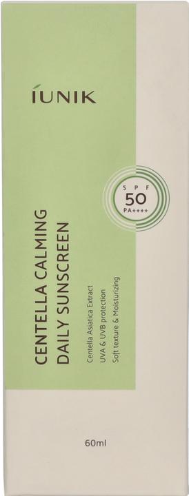 Image du produit iUNIK Centella Calming Vegan Moisture SPF 50+ PA++++ Non-Sticky Light-Weight Daily Sunscreen Reef-Sa (Crème solaire visage, SPF 50+, 60 ml, 60 g)