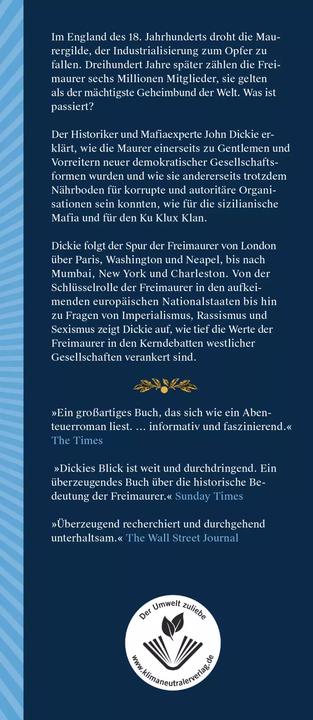 Image du produit Die Freimaurer – Der mächtigste Geheimbund der Welt (Allemand, John Dickie., 2020)