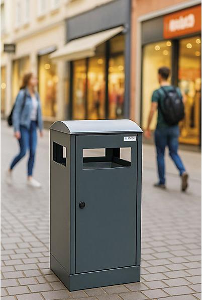 Actual product image Waste collector for outdoor areas, capacity 90 l, charcoal. (90 l)