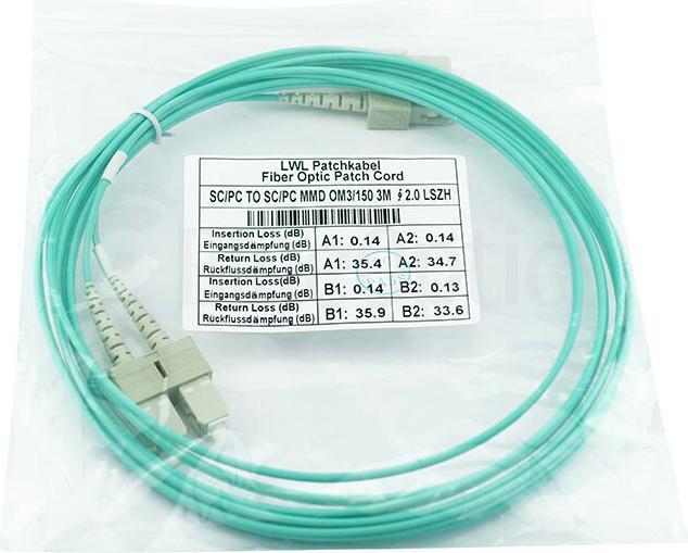 Produktbild BlueOptics Duplex LWL Patchkabel SC-SC OM3 30 Meter (CAT8.2, 30 m)