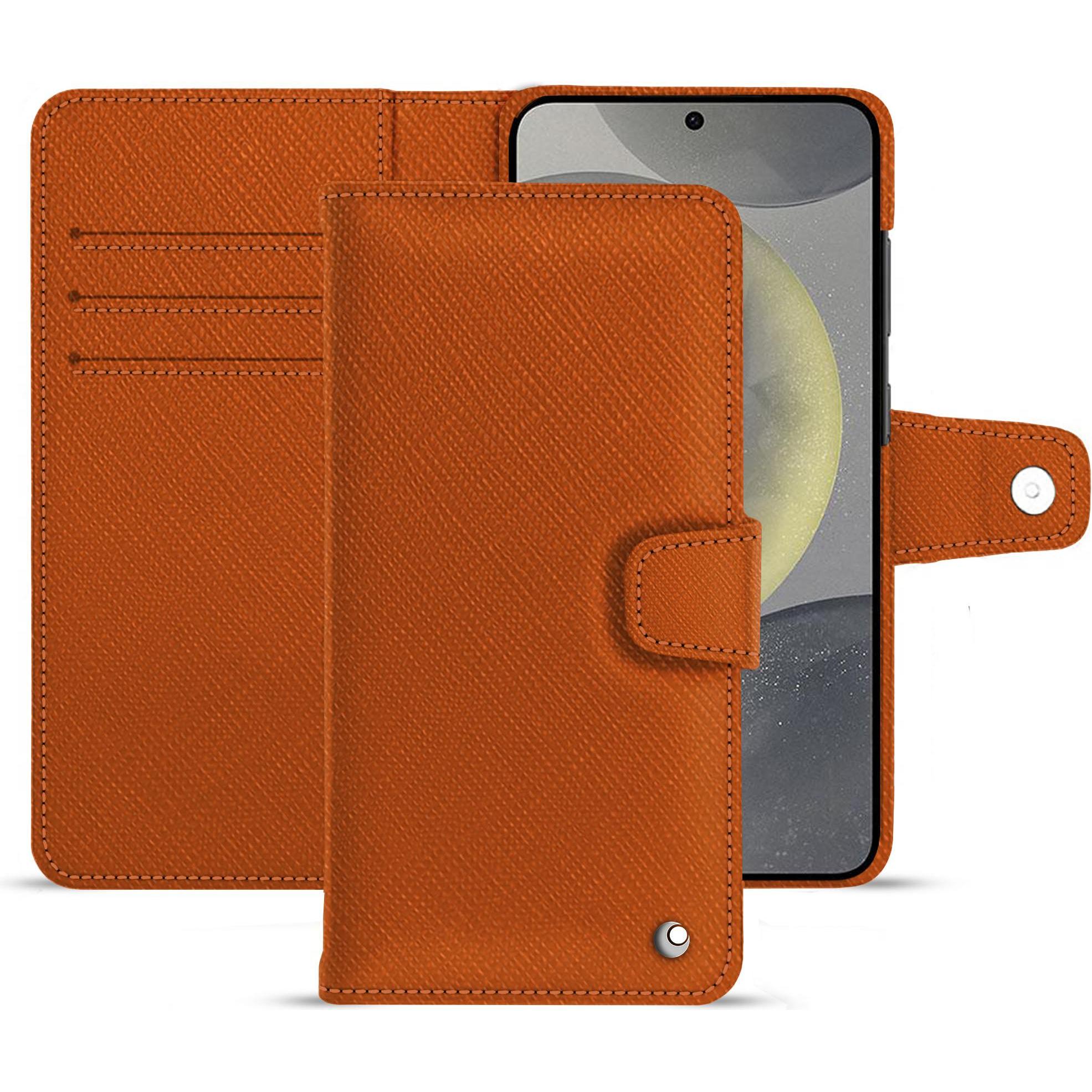 Thumbnail - Noreve Lederschutzhülle (Samsung Galaxy S24), Smartphone Hülle, Orange