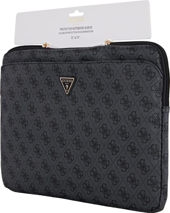 Actual product image Guess Bag Sleeve 14" 4G Zipper Pocket Triangle Logo black (14")