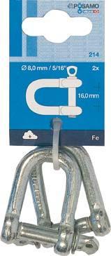 Actual product image Pösamo SB-shackle straight 8mm galvanised Content: 2 pieces