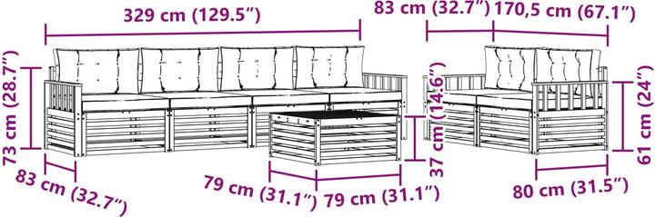 Produktbild vidaXL Outdoor-Sofa
