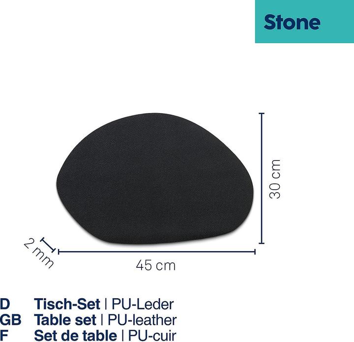 Produktbild Kela Tisch-Set Stone schwarz (12 Stk., 45 x 30 cm)