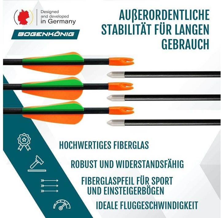 Energy Label Bogenkönig Metallspitzbogen 28 Zoll, 5er-Set