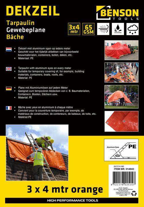 Benson Gewebeplane 2 x 3 m orange