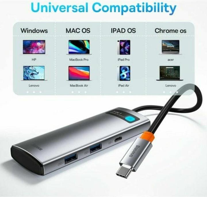 Actual product image Baseus Metal Gleam Series 7-in-1 (USB-C, 7 ports)
