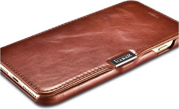 Actual product image iCarer iPhone 8 Plus / 7 Plus - Vintage Side-Open Lederhülle, Braun (Apple iPhone 7 Plus, Apple iPhone 8 Plus)