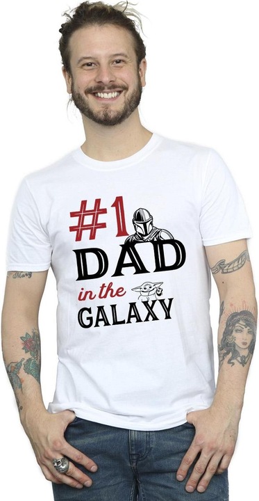 Actual product image Star Wars Mens Mandalorian Number One Dad T-Shirt (5XL)