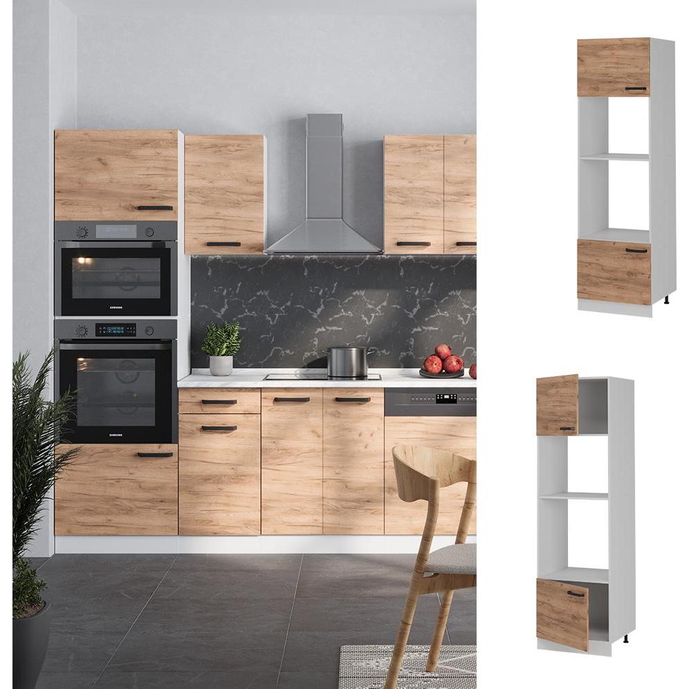 Thumbnail - Vicco, Regal, Mikrowellenschrank R-Line, Goldkraft Eiche/Weiss, 60 cm ohne Arbeitsplatte