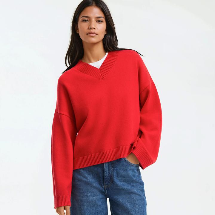 Produktbild La Redoute Collections Pullover mit V-Ausschnitt (L)
