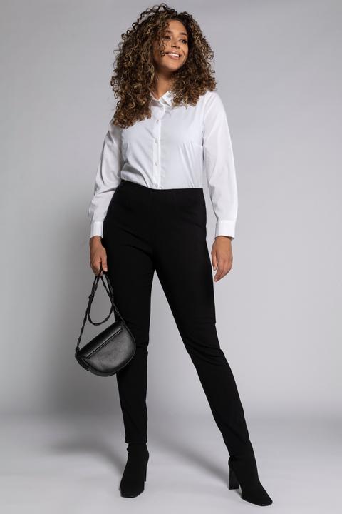 Actual product image Ulla Popken Bengaline Slim Leg Sienna Fit Elastic Waist Pants (56)