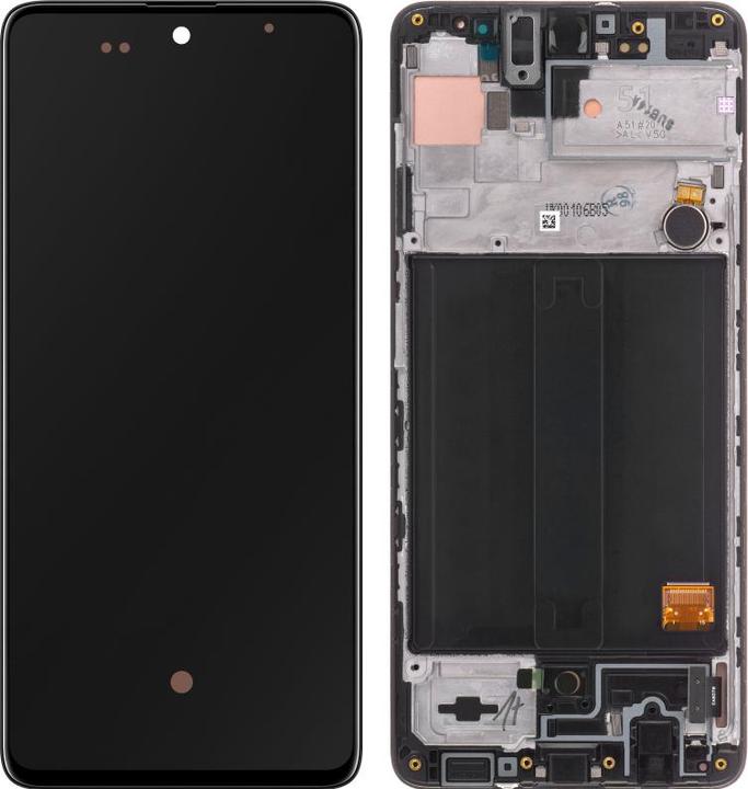 Samsung LCD Display + Touch Unit A515 Galaxy A51 Black (Service Pack) (Display, Samsung Galaxy A51)