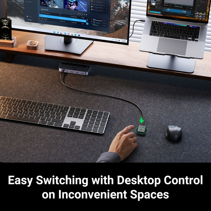 Actual product image Ugreen Przełącznik switch USB 3.0 CM662, 2X4 out (czarny)