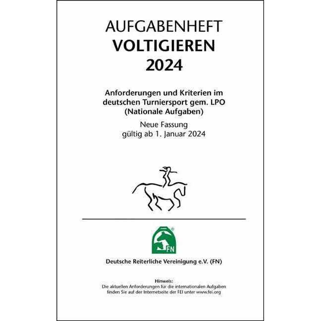 Aufgabenheft - Voltigieren 2024, Ratgeber von Deutsche Reiterliche Vereinigung e. V. (FN)