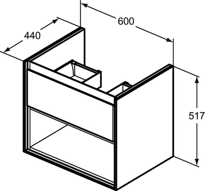 Actual product image Ideal Standard IDS vanity unit CONNECT AIR 600x440x517mm pine h. dec / brown matt (60 x 44 x 52 cm)