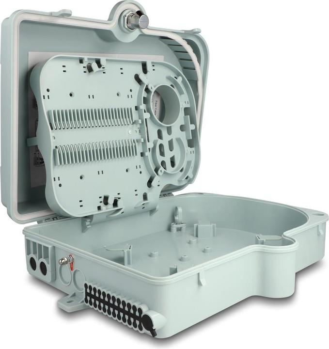 Actual product image Delock Fibre optic distribution box for indoor and outdoor use IP65 waterproof lockable 24 port grey (Splice box)