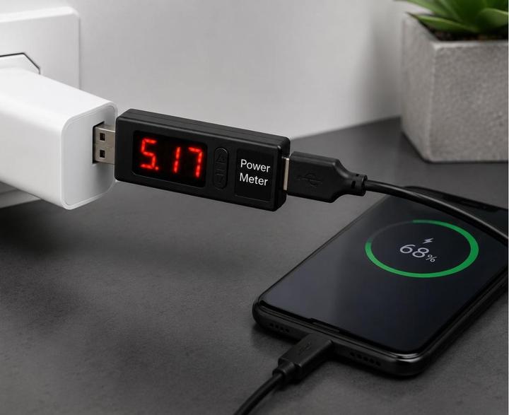 Produktbild PowerGuard ChargeDoctor USB Power Meter mit LED Display Volt/Ampere