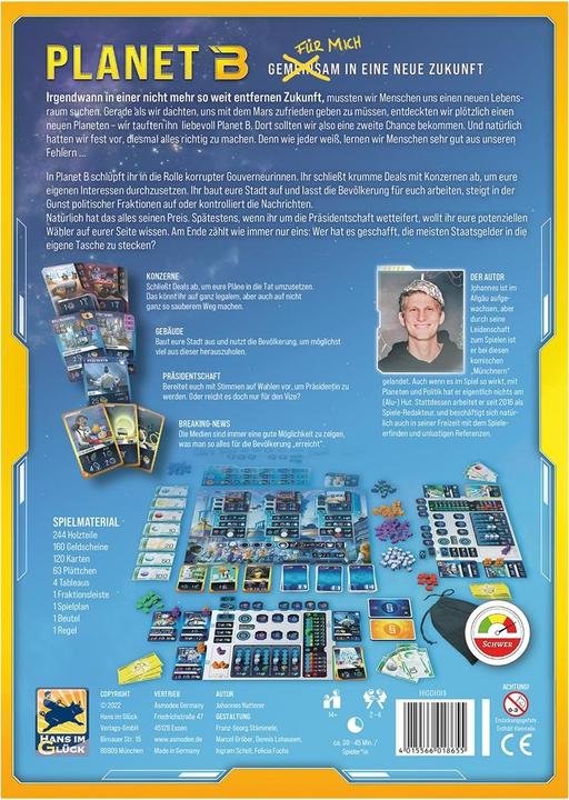 Actual product image Hans im Glück Planet B (German, 2 - 4 Players)