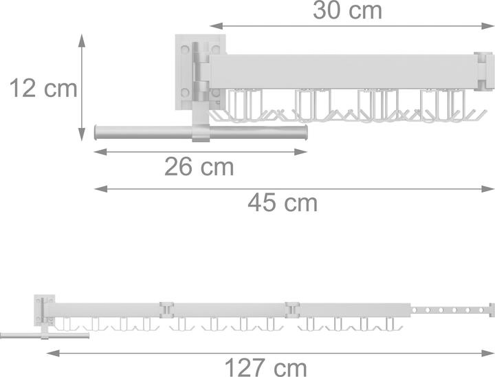 Actual product image Relaxdays Klappbarer Wäscheständer für Wandmontage