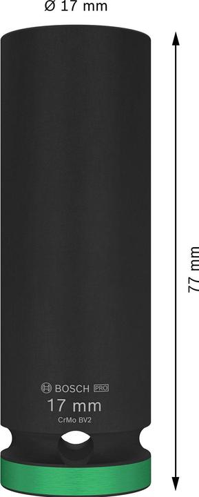 Produktbild Bosch Professional Zubehör PRO Impact Steckschlüsseleinsatz, 1/2", 17 mm, tief (17 mm)