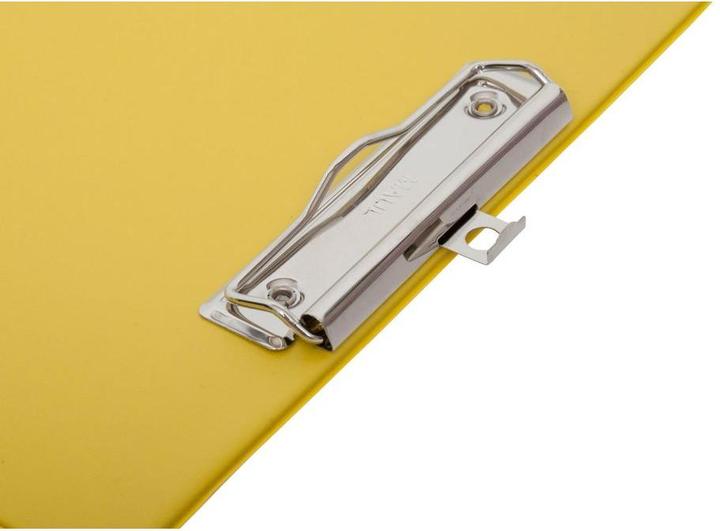 Actual product image Maul Clipboard folder, DIN A4, with foil cover, yellow made of cardboard with foil cover, flat clip a (30 x 32 cm)