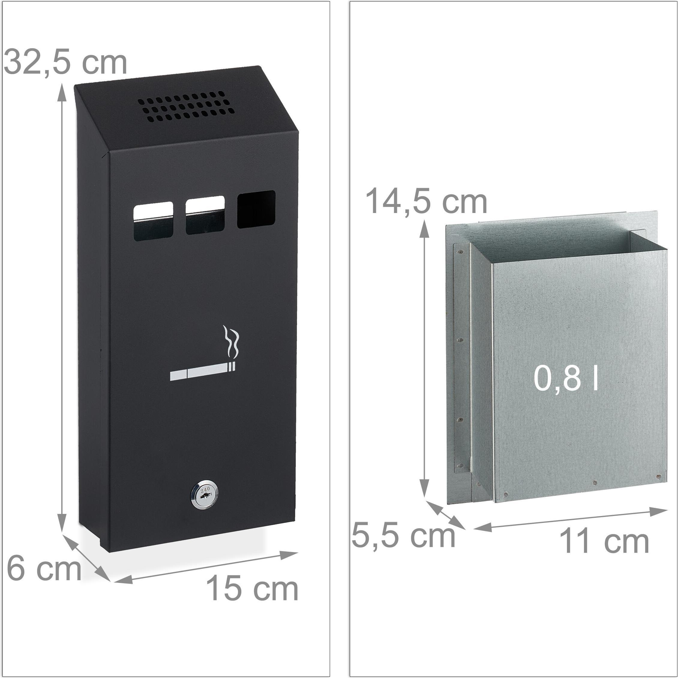 Thumbnail - Relaxdays, Aschenbecher, Wandaschenbecher