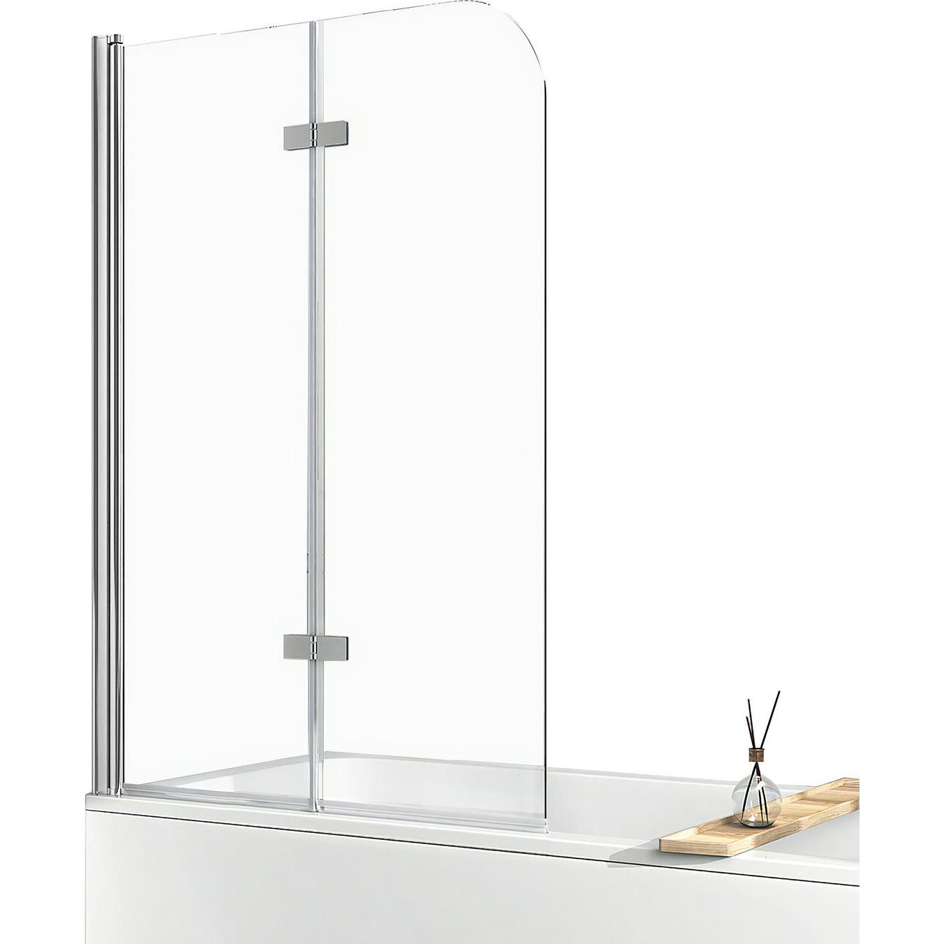 Thumbnail - Emke, Duschkabine + Duschwand, Duschwand für Badewanne 70x140cm, 6mm NANO Beschichtung Glas(Einfach-reinigung) Duschtren...