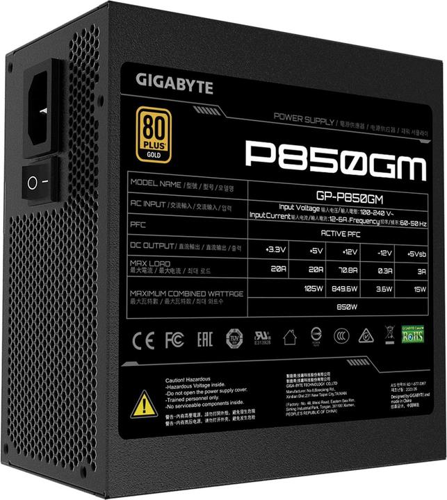Actual product image Gigabyte P850GM (850 W)
