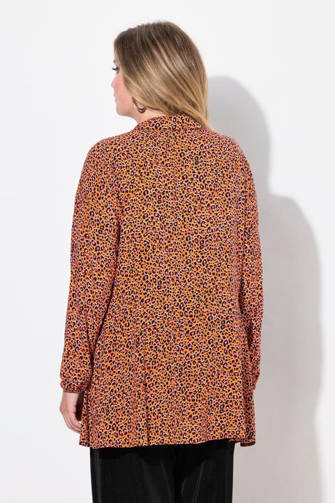 Produktbild Miamoda Bluse, A-Linie, Leomuster, Saum-Volant, Langarm (50)