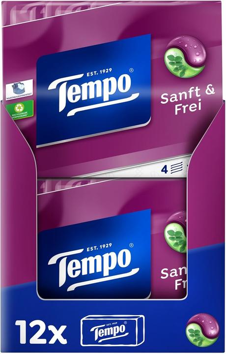 Actual product image Tempo zakdoek zakdoek zacht vrij 30x9 doeken grootverpakking 700 g