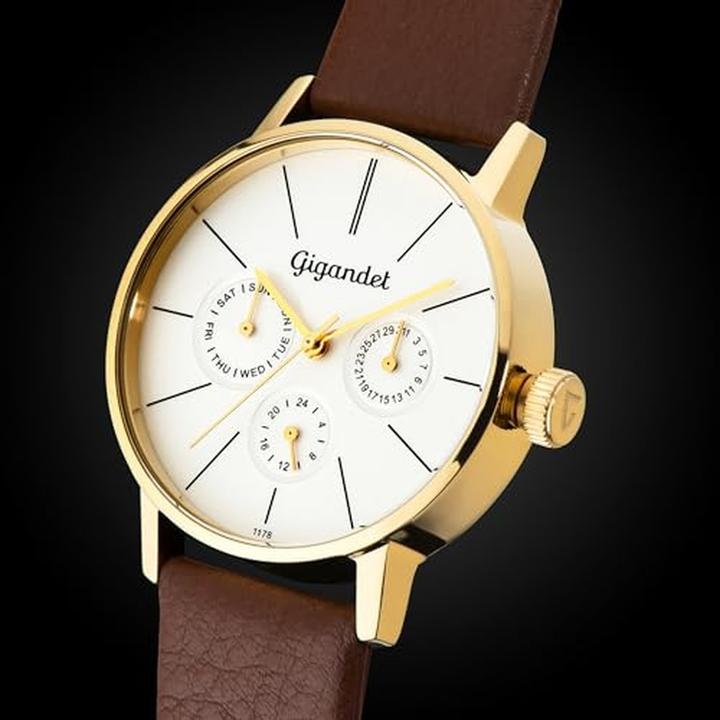 Image du produit Gigandet Dames analoog Japans kwartsuurwerk horloge met lederen armband 12VNAG38NE003 zilver (Montre analogique)